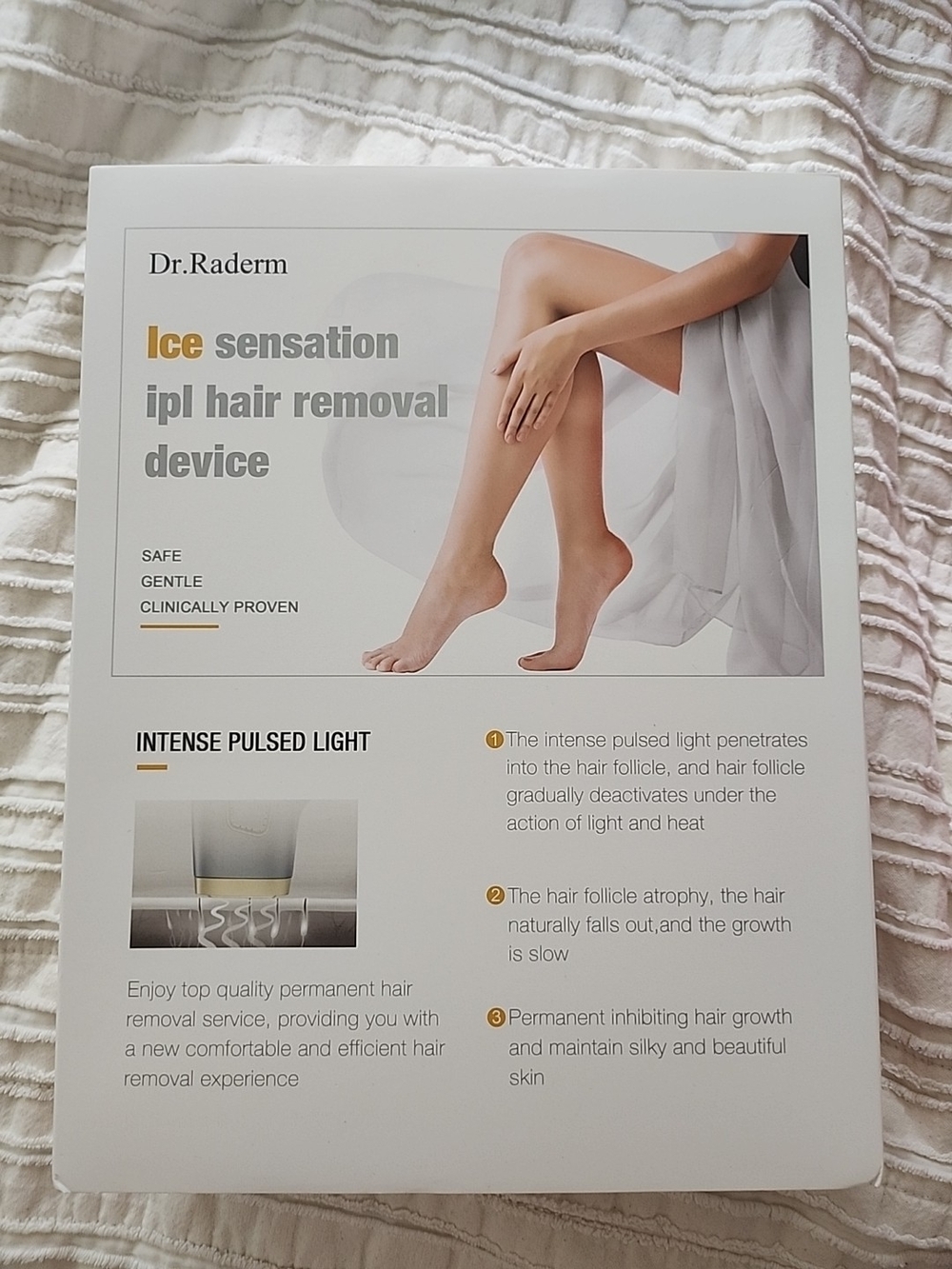 Laser Hair Removal Dr Raderm Ice Sensation IPL Hair Removal Device